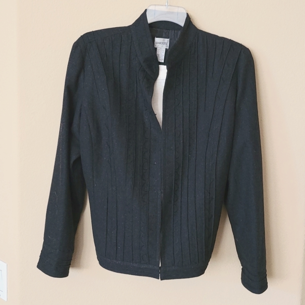 Chico's charcoal gray Eisenhower jacket